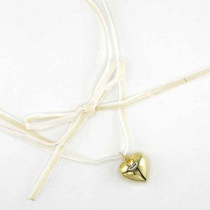 Velvet Ribbon Golden Heart Chocker